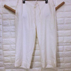 Vintage 90s Kim Rogers Linen Crop Pant Sz-16 Lined